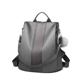 Miss Lulu Women's Small Backpack - Travel Rucksuck in Nylon, Suitable for School Camping Cylce Outdoor (Grey)