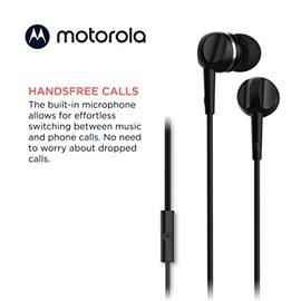 Motorola Sound - Earbuds 105 Audífonos Cableados con Micrófono Manos Libres, con Controlador para Llamadas/Música, Nueva Línea