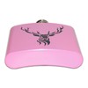 Hip Flask Pink with Deer Antlers, 6 oz | Gift