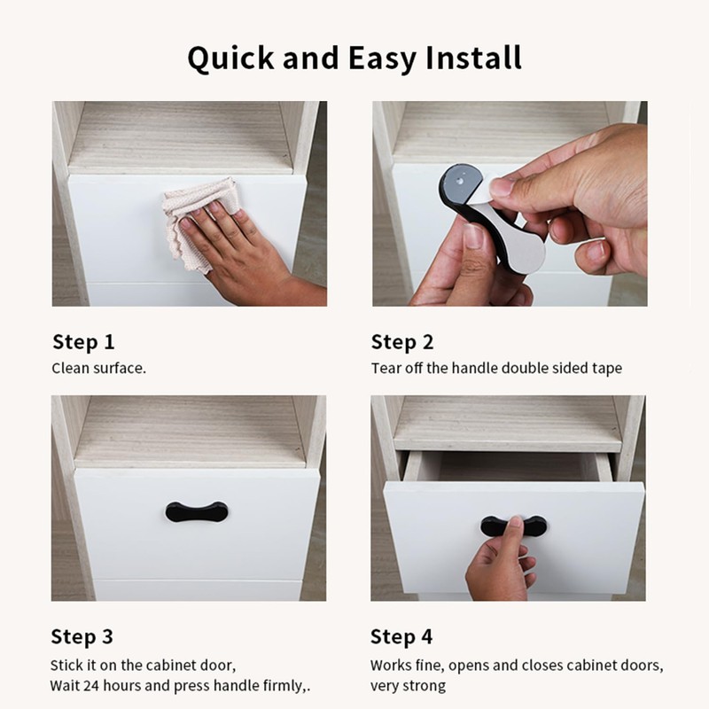 BaiNong 5 Pack Stick on Handle 3 inch Adhesive Drawer