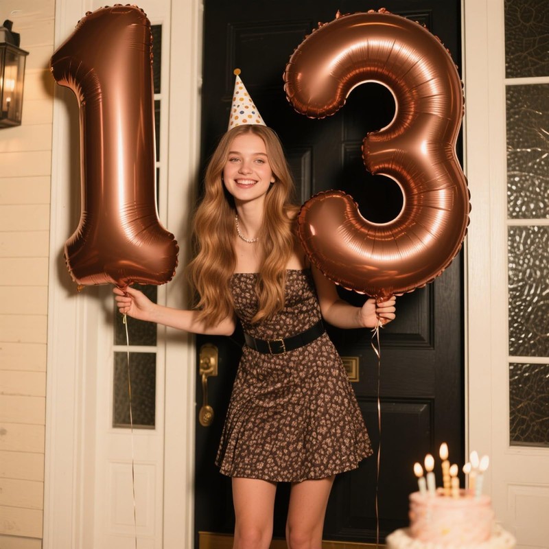 40 Inch Dark Brown Balloon Number 1 First Birthday Jumbo