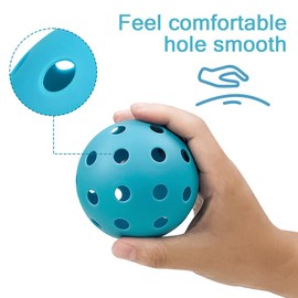 6 - Pack Pickleball Balls, 40 Holes Outdoor Pickleballs, High Elasticity & Durable Pickle Balls for All Style Pickleball Paddles (Sky Blue)