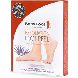 Baby Foot Exfoliación para los Pies, Exfoliante de Pies, Perfumado con Lavanda, Elimina Piel Muerta, 2.4 Fl.oz., 1 Par