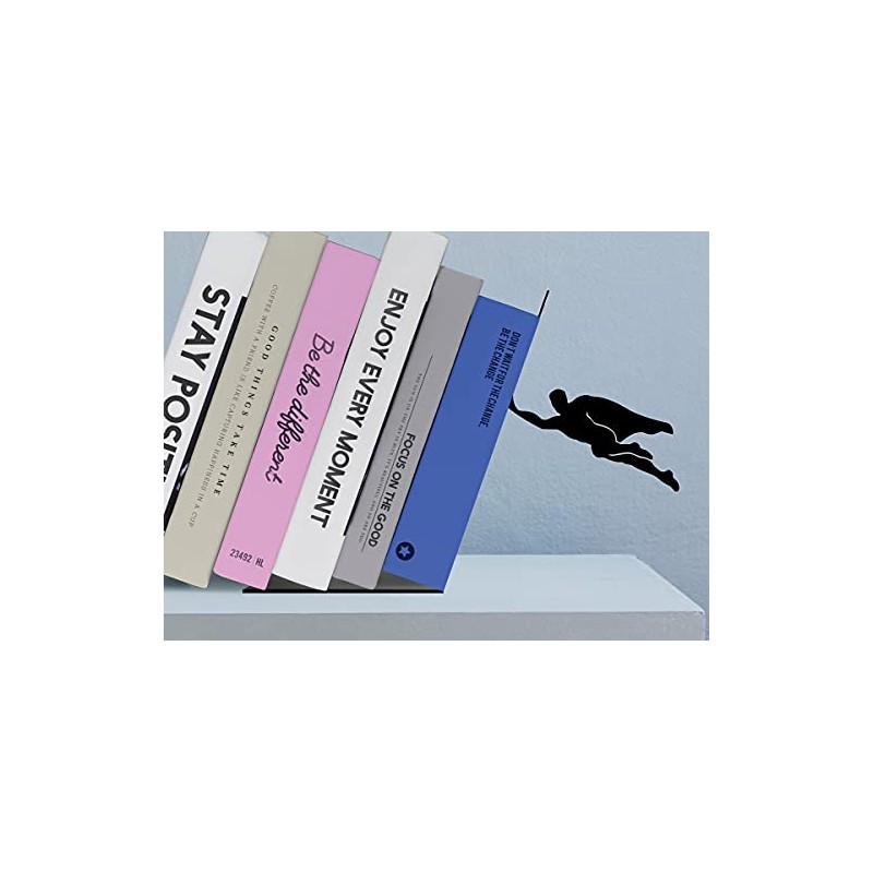 I-TOTAL® - Cute Metal Book Holder Bookends/Bookends for Shelf/Table (Superhero)