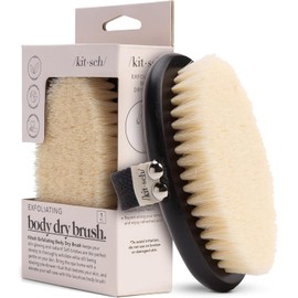 Kitsch - Cepillo corporal de cepillado seco para drenaje linfático, cerdas suaves, reduce las celulitis, elimina la piel seca y mejora la circulación sanguínea, exfoliante corporal para piel brillante