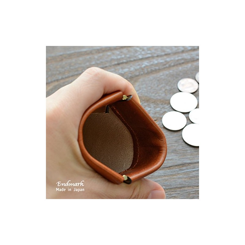 (EndMark) Genuine Leather Coin Case, Bag Type, Made in Japan,