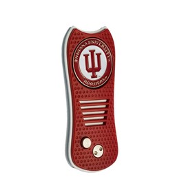 Mobile Pro Shop Divot Repair Tool for Golf with Double-Sided Removable Magnetic Ball Marker – Premium Divot Fixer Tool – Durable, Lightweight, Pocket-Sized, Easy to Use (Indiana Hoosiers)