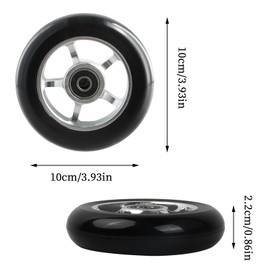 Granvoo Pack of 2 Stunt Scooter Wheels 100 x 24 mm, Scooter Replacement Wheels, Stunt Scooter Tyres, Scooter Tyres, for Apollo / Cox / Fuzion Scooter Stunt Scooter (Silver-Black)