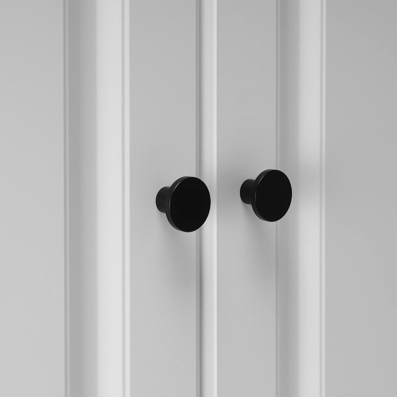 homdiy 10 Pack Round Dresser Knobs Black Cabinet Knobs, LS7069BK