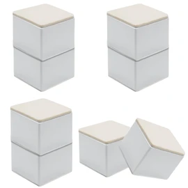 Muretnze 8 Pcs White Self-Adhesive Furniture Bed Risers, Square Heavy Duty Carbon Steel Table Sofa Risers Adds 50mm Height with Felt Pad