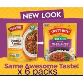 Tasty Bites 6 x 10 oz TASTY BITES MADRAS LENTIL ~ ORGANIC ~ GLUTEN  FREE~KOSHER~ VEGETARIAN~