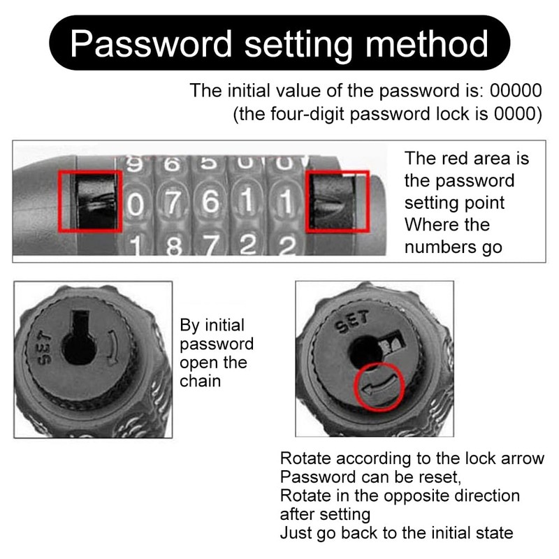 Bicycle lock, combination lock, bicycle 4-digit, pram lock, anti-theft, children's