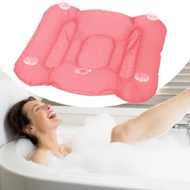 Bath Cushion, Inflatable Bath Tub Pillow, Ergonomic Anti-Slip Bathing Massage Pad Spa Cushion for Head Neck Back Butt Relaxing