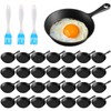 Remerry 30 Sets 4 Inches Cast Iron Skillets Mini Black