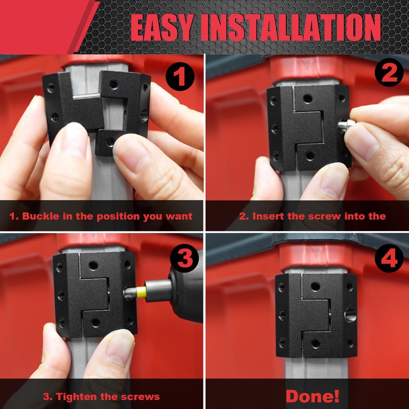 BPOPO Rail Clip Compatible with Milwaukee Packout System Rails,Universal Packout