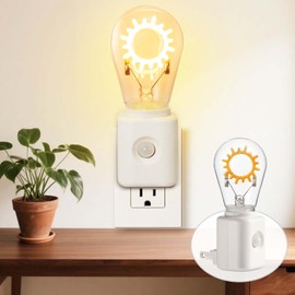 Yaoten Unique Gift, LED Night Light with Motion Sensor, Retro Filament Design, Dimmable 2200K Warm White Plug into Wall, Auto Dusk to Dawn Activation, 1W Energy Efficient, 1 Pack