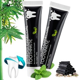 Toothpaste Activated Charcoal - Natural Teeth Whitening Black Toothpaste - White Teeth Bamboo Charcoal Toothpaste - Whitening Bamboo Charcoal Toothpaste - White Teeth Pack of 2