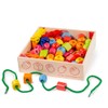 Bigjigs Crate of Lacing Beads, Wooden Toys, Lacing Toy, Threading