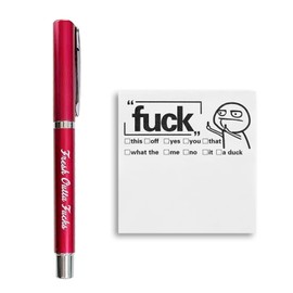 DOETYD 1 Fresh Outta Funny Pad + 1 Funny Pen Funny Sticky Notes Set Desk Accessory Office Supplies Suitable as a Gift for Friends, Bosses and Colleagues