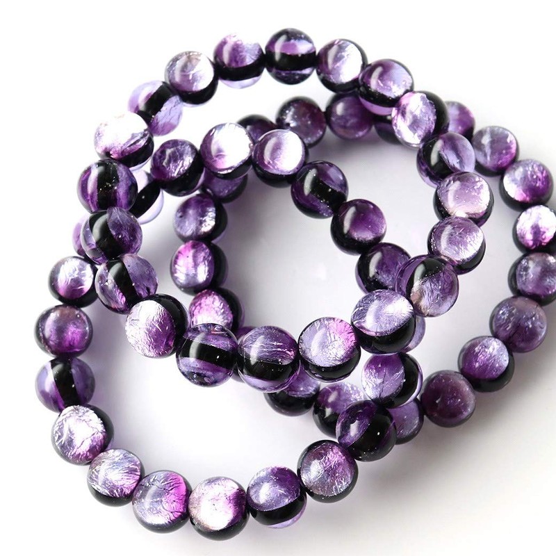 marinpa-puru Firefly Glass Bracelet 10 mm Okinawa Souvenir Glass Bead
