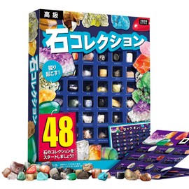 XXTOYS 48 Ore Specimens Natural Ore Gemstone Toys Rock Specimens Christmas Gift Rock & Mineral Collection Gemstone Geological Science Kit Set of 48 Amethyst Children Gift