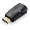 REY HDMI to VGA to VGA 3.5mm Black Female Adapter