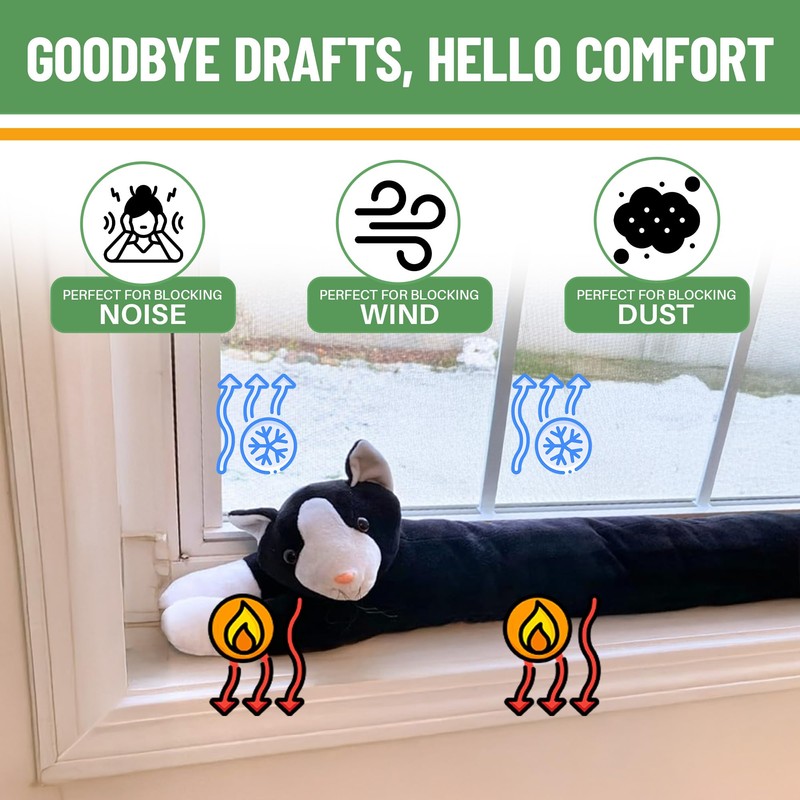 Evelots Under Door Cat Draft Stopper - Weighted - Keep