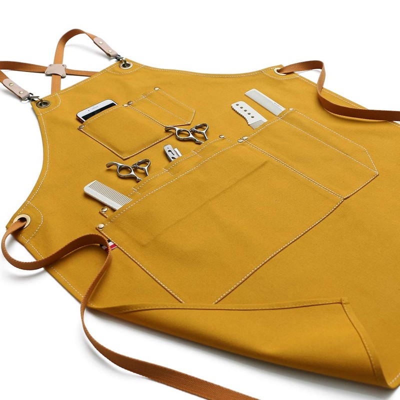 Jeanerlor Cotton Canvas Stylist Apron With Pockets Water-Resistant Tool Aprons