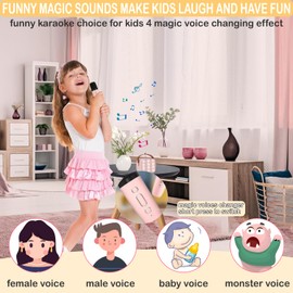 Mini Karaoke Machine for Kids Adults, Mini Portable Bluetooth Karaoke Speaker with 1 Wireless Mics and LED Lights for Kids Adults, Christmas Birthday Gifts Toys for Girls Boys Family Home Party