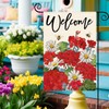 Tikeciti Red Geraniums Bee Garden Flag Double Sided Small Yard