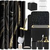 Bathroom Accessory Set with Shower Curtain and Rugs 23Pcs, Black