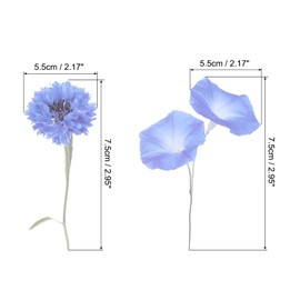 PATIKIL Transparent Flower Vinyl Stickers, 80 Sheet Waterproof PET Flowers Decals Floral Stickers for Scrapbook Journaling Crafts DIY Water Bottles, Blue & Pink