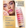 Rose Pink Glitter Lipstick for Women, Metallic Shimmer Frosted Lip