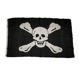 3x5 Jolly Roger Pirate Richard Worley Large Flag 3'x5' Banner Brass Grommets Vivid Color and UV Fade Resistant Canvas Header and polyester material