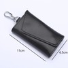 QIUPFGUT Leather Key Bag Key Organiser, black