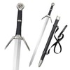 39" Geralt Sword Silver Monster Slayer Medieval Blade Replica with