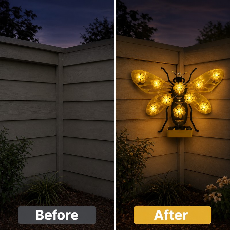 Solar Butterfly Wall Light for Outdoor Decor – LED Garden