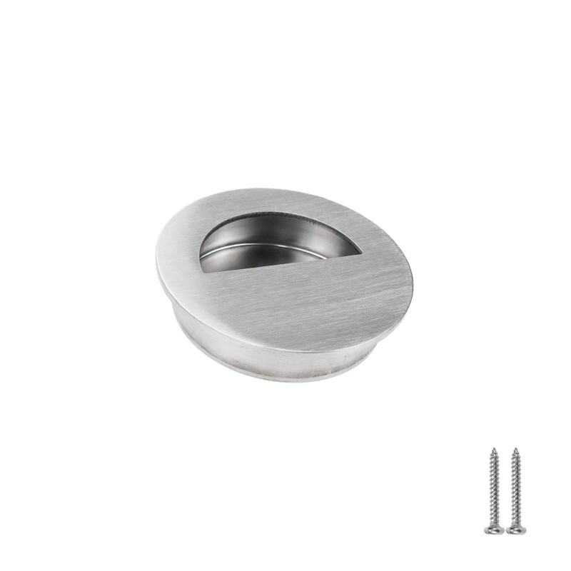 Geesatis 2 Pcs Round Flush Finger Pulls Recessed Cabinet Pull