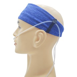 MAGNEECH Comfortable Ear Protectors for Oxygen Tubing - Cannula Headband Hairband | Elevate Your Oxygen Experience, Secure Fit to Prevent Ear Soreness (Blue stripes)
