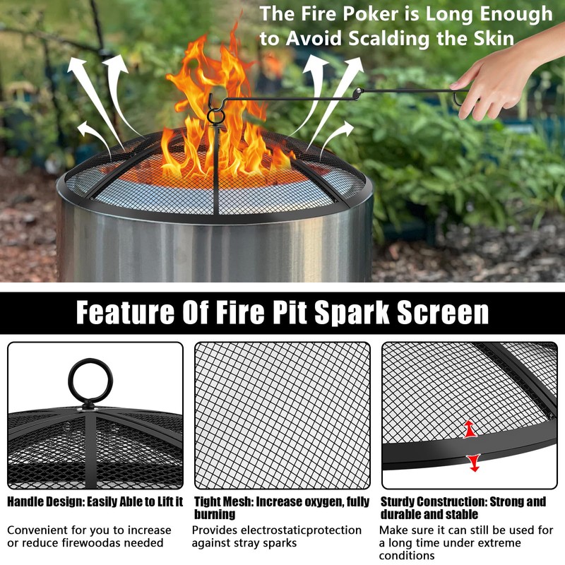Fire Pit Spark Screen, Fire Pit Screen 40 Inch Round