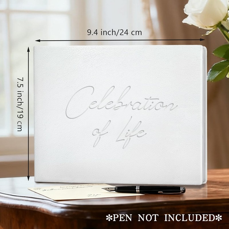 Elegant​ ​​Funeral Guest Book & Memory Book for Memorial Service