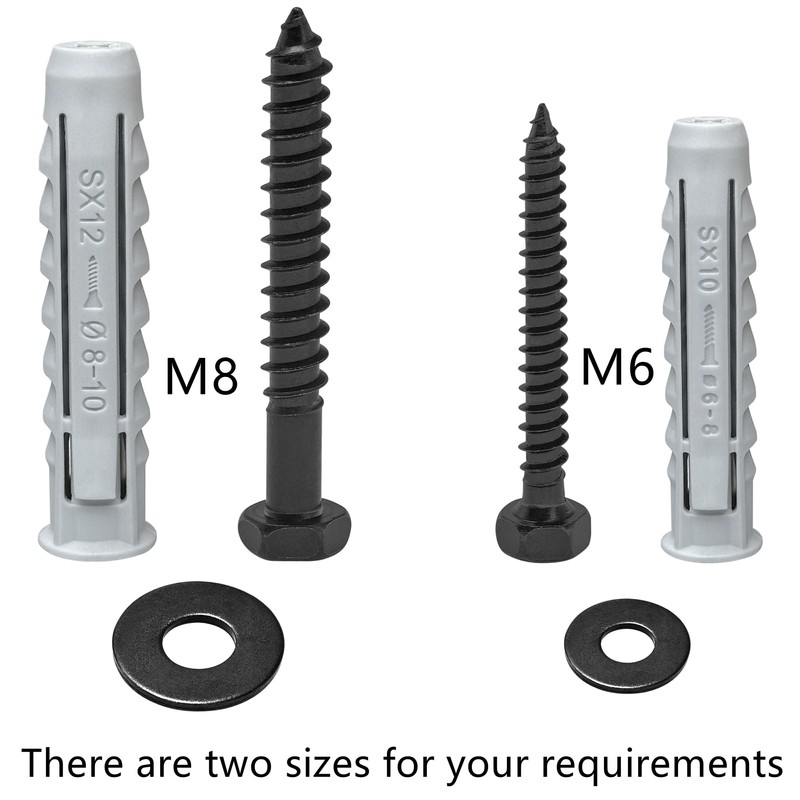 10 Heavy-Duty Hex Head Screws with Expansion Plugs and Washers,TV