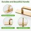 SNBTLA Solid Brass Cabinet Pull with Backplate, 2 Pack Brushed