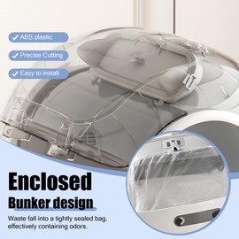 Ducksky Cover of Toilet Bin Replacement Part for 65L+9L Self Cleaning Cat Litter Box, Oval Door Accessory [Only Compatible with Orders Purchased After February 17, 2025]