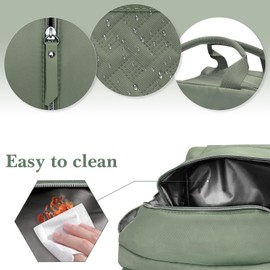 Linkidea Lunch Bag for Women, Large Leak Proof Lunch Tote Cooler, Lunch Tote Bag with Bottle Holder and Side Pockets, Compatible with NatraProw, Lovina, Caperci (Military Green)