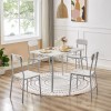 Vecelo 5 Piece Dining Table Set 4 Chairs Breakfast Wooden