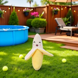 GANPUB Yellow Banana Squeak Puppy Dog Toy, Dog Squeak Toys