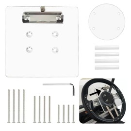 CaBYbigG Universal Steering Wheel Golf Score Card Holder for Golf Cart EZGO Club CAR Yamaha, with Pen Holder on Steering, Colorless Acrylic