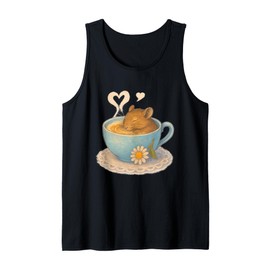 Sleeping Degu Tea Cup Heart Steam Art Tank Top