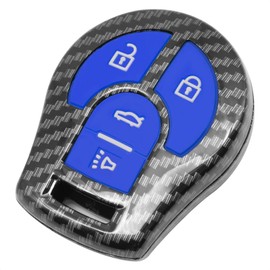 TANGSEN Funda para llavero inteligente compatible con Infiniti FX Series G35 Q45 QX56 Nissan 350Z Altima Armada Cube Juke Maxima NV Quest Rogue SENTRA goma de silicona nocturna azul luminoso